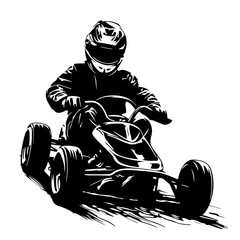 Pedal Go Kart Logo Monochrome Design Style