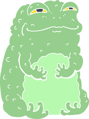flat color style cartoon smug toad