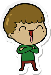 sticker of a cartoon happy man
