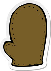 sticker of a cartoon oven mit