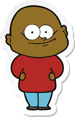 sticker of a cartoon bald man staring