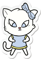sticker of a cartoon cat