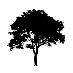 Simple Tree Logo Monochrome Design Style