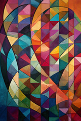 Stained-Glass Abstract Art. Popular 2:3 aspect ratio suitable for printing poster and canvas wall art.
