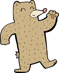 cartoon waving bear