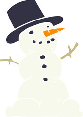 cartoon doodle traditional snowman