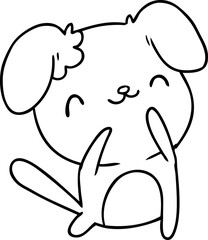 line drawing kawaii of a cute dog