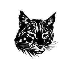 Wildcat head silhouette Logo Monochrome Design Style