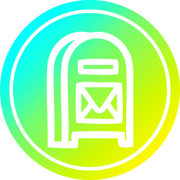 mail box circular in cold gradient spectrum