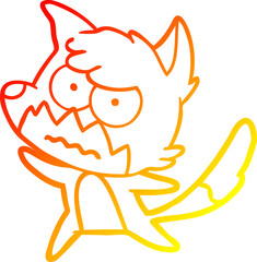 warm gradient line drawing cartoon annoyed fox