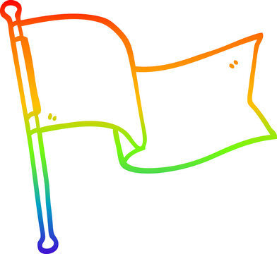 recommend clip art: rainbow gradient line drawing cartoon white flag waving