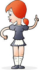 cartoon waitress calling order