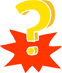 flat color illustration cartoon question mark