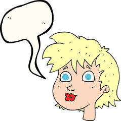 speech bubble cartoon female face