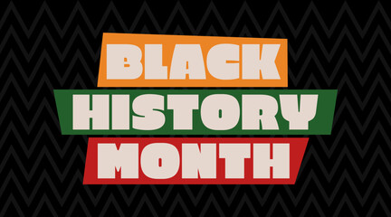 Black History Month minimal modern background. African American history celebration. Vector illustration.