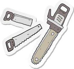 sticker of a cartoon saws