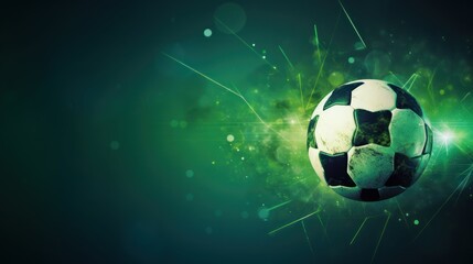 Fototapeta premium football ball with sport background design for banner with copy space