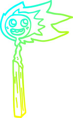 cold gradient line drawing cartoon match