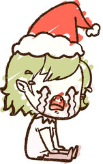 Christmas Vampire Chalk Drawing