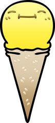 quirky gradient shaded cartoon happy ice cream