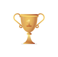 Fototapeta na wymiar Golden trophy cup isolated on white background. Vector illustration.