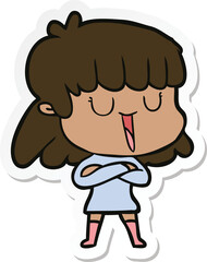 sticker of a cartoon woman