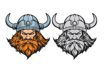 viking head vector logo