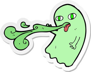 sticker of a funny cartoon ghost