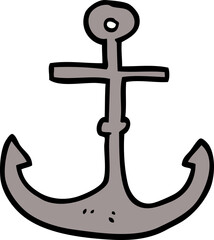 cartoon doodle ship anchor