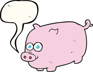 speech bubble cartoon pig