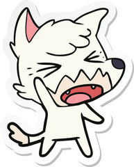 sticker of a angry cartoon fox