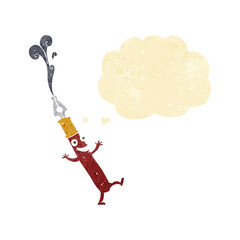 cartoon pen character with thought bubble