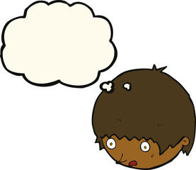 cartoon shocked face with thought bubble