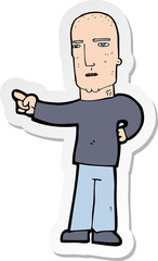 sticker of a cartoon tough guy pointing