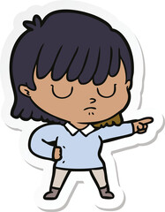 sticker of a cartoon woman