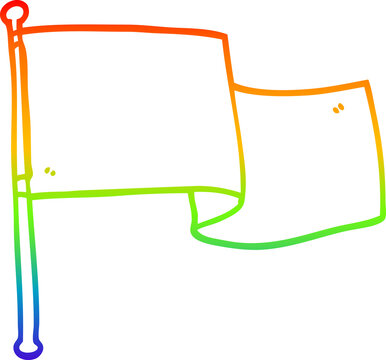 recommend clip art: rainbow gradient line drawing cartoon white flag waving