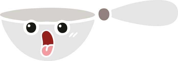 flat color retro cartoon measuring spoon