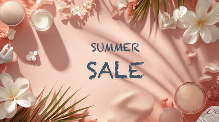 Fototapeta na wymiar Sale banner, summer sale, fall sale beauty sale