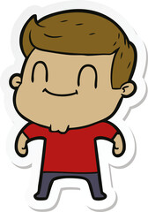 sticker of a cartoon friendly man