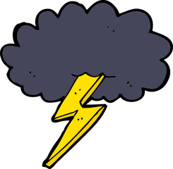 cartoon lightning bolt and cloud