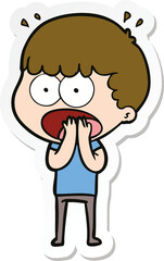 sticker of a cartoon shocked man