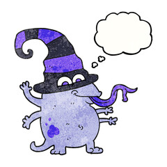thought bubble textured cartoon halloween alien