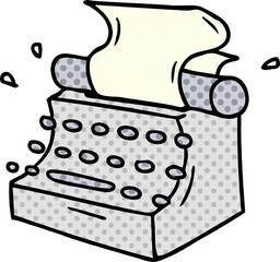 cartoon doodle of old school typewriter