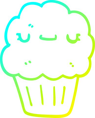 cold gradient line drawing cartoon muffin