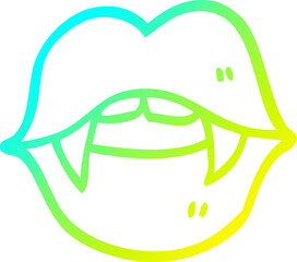 cold gradient line drawing cartoon vampire mouth