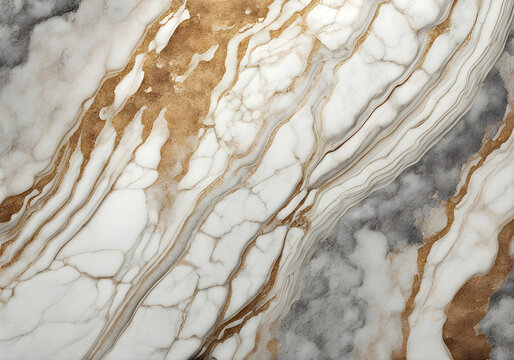 High-end elegance: Gold splashes on gray luxury background with marble texture