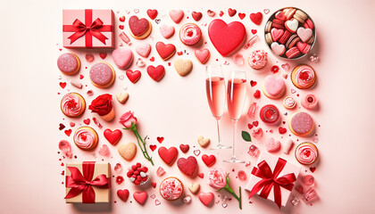 Valentine’s Day Delights background in pink tone