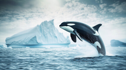 Orca or Killer whale jumping