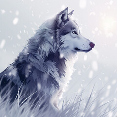 wolf portrait illustration