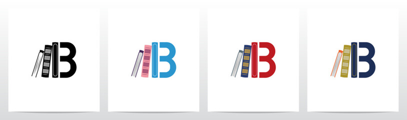 Bookshelf Standing Letter Logo Design B